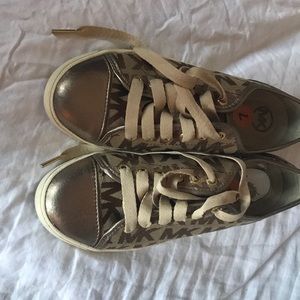 Gold michael kors shoes
